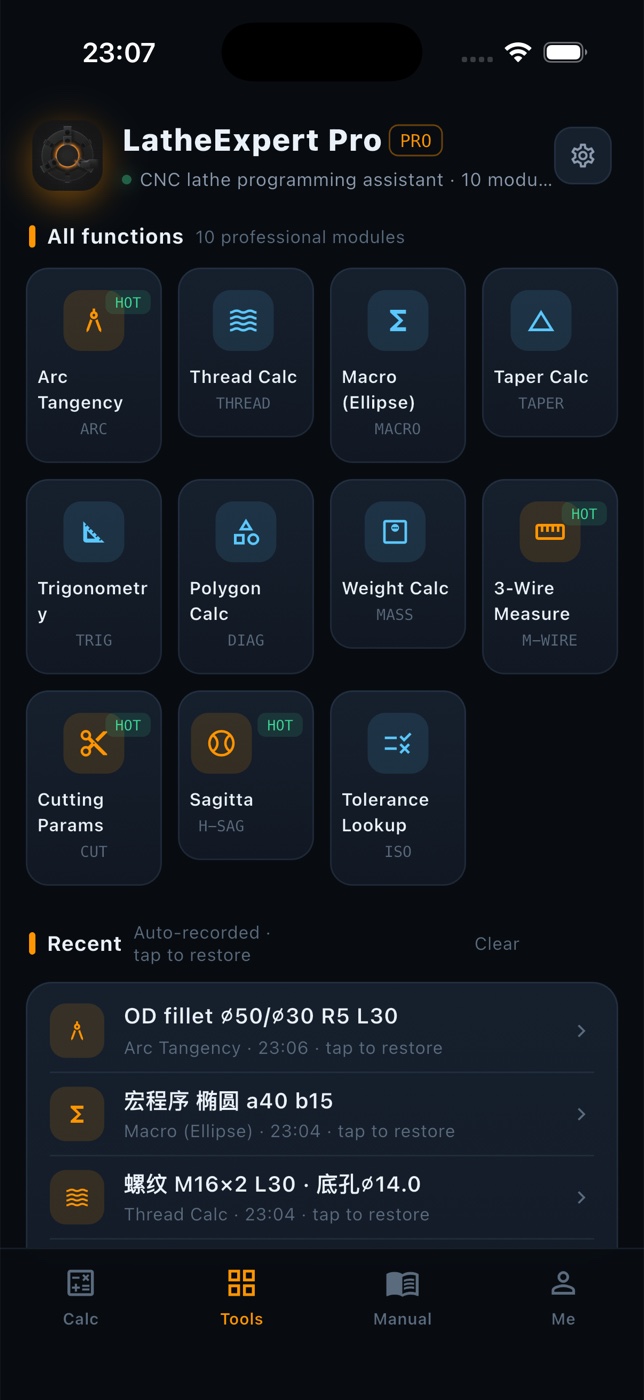 LatheExpert Pro — all 10 modules
